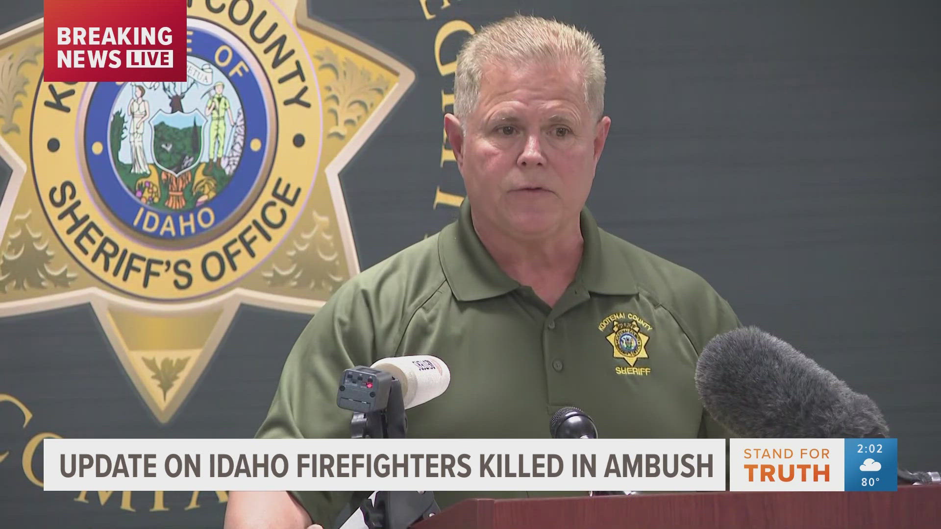 Kootenai County Sheriff Bob Norris identified Wess Roley as the suspect in an ambush attack in northern Idaho that killed two firefighters.